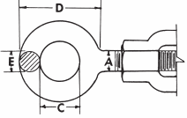 A drawing of an Eye to Eye Drop Forged Turnbuckle construction accessory by Safeline-FP.